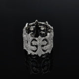 S925 Silver D Color Moissanite Gothic Cross Ring - AKAK BODYJEWELRY - ear - tunnel