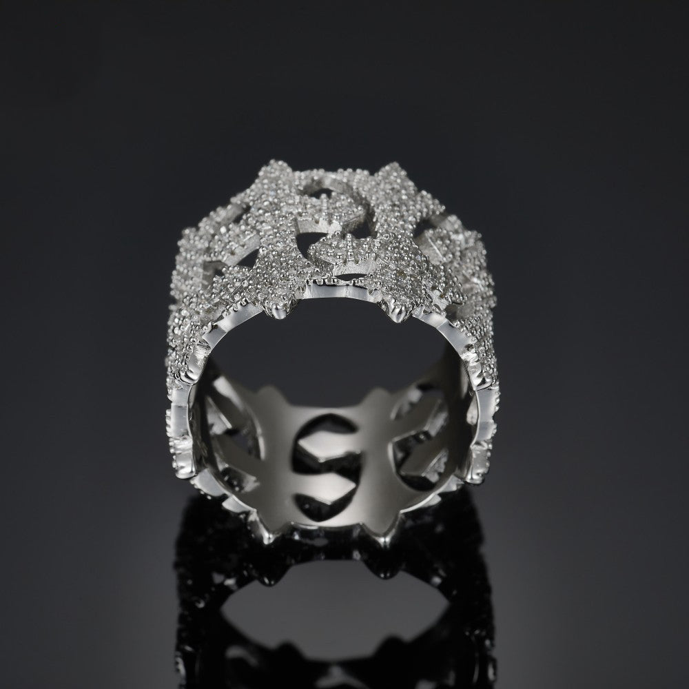 S925 Silver D Color Moissanite Gothic Cross Ring - AKAK BODYJEWELRY - ear - tunnel