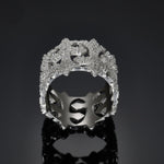 S925 Silver D Color Moissanite Gothic Cross Ring - AKAK BODYJEWELRY - ear - tunnel