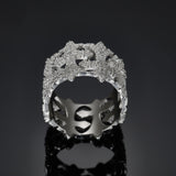 S925 Silver D Color Moissanite Gothic Cross Ring - AKAK BODYJEWELRY - ear - tunnel