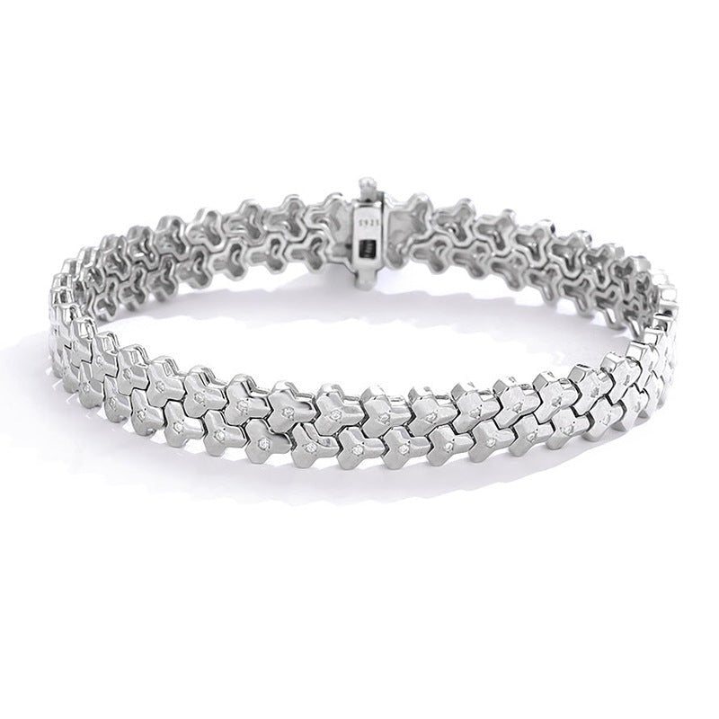 S925 Silver Dragon Scale Moissanite Bracelet - AKAK BODYJEWELRY - ear - tunnel