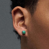 S925 Silver Green Moissanite Stud Earrings Jewelry for Women Men - AKAK BODYJEWELRY - ear - tunnel