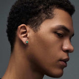 S925 Silver Green Moissanite Stud Earrings Jewelry for Women Men - AKAK BODYJEWELRY - ear - tunnel