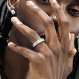 S925 Silver Iced - Out Zircon Octagon Ring - AKAK BODYJEWELRY - ear - tunnel