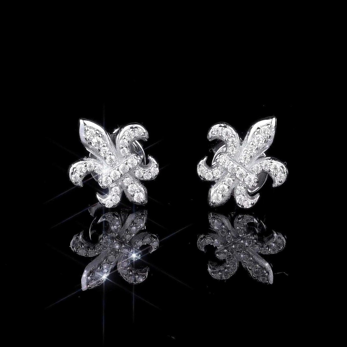 S925 Silver Iris Moissanite Stud Earrings - AKAK BODYJEWELRY - ear - tunnel
