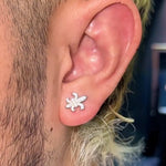 S925 Silver Iris Moissanite Stud Earrings - AKAK BODYJEWELRY - ear - tunnel