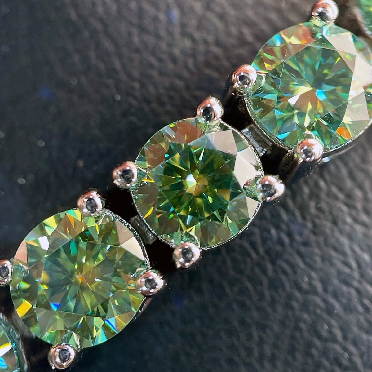 S925 Silver lake Green Moissanite Tennis Bracelet - AKAK BODYJEWELRY - ear - tunnel