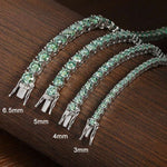S925 Silver lake Green Moissanite Tennis Bracelet - AKAK BODYJEWELRY - ear - tunnel
