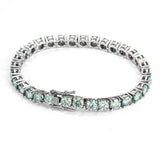 S925 Silver lake Green Moissanite Tennis Bracelet - AKAK BODYJEWELRY - ear - tunnel