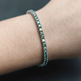 S925 Silver lake Green Moissanite Tennis Bracelet - AKAK BODYJEWELRY - ear - tunnel