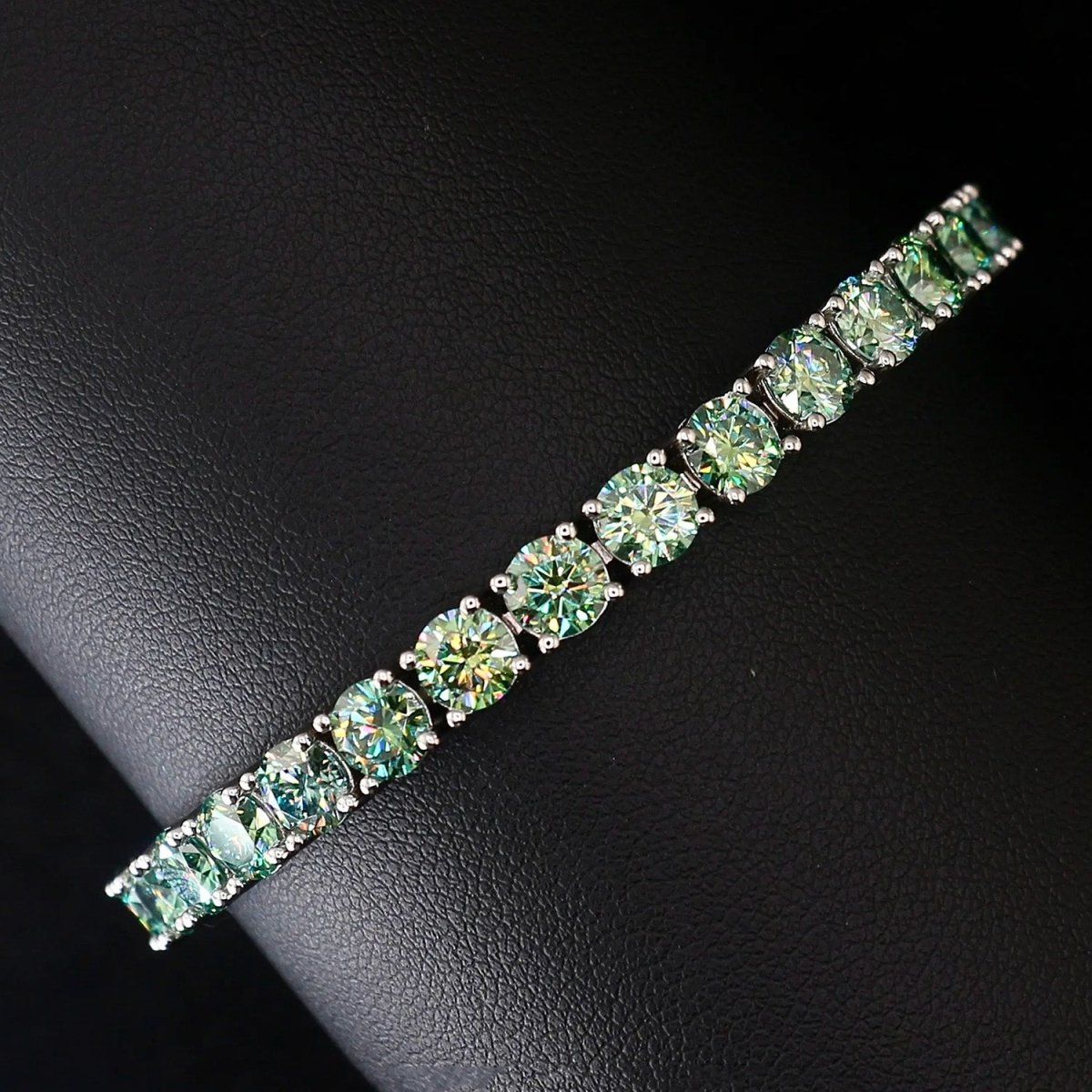 S925 Silver lake Green Moissanite Tennis Bracelet - AKAK BODYJEWELRY - ear - tunnel
