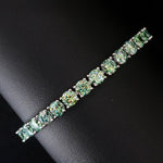S925 Silver lake Green Moissanite Tennis Bracelet - AKAK BODYJEWELRY - ear - tunnel