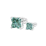 S925 Silver Lake Green Zircon Earrings Jewelry 2pcs for Women Men - AKAK BODYJEWELRY - ear - tunnel