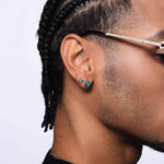 S925 Silver Lake Green Zircon Earrings Jewelry 2pcs for Women Men - AKAK BODYJEWELRY - ear - tunnel