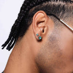 S925 Silver Lake Green Zircon Earrings Jewelry 2pcs for Women Men - AKAK BODYJEWELRY - ear - tunnel