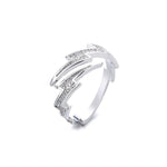 S925 Silver Lightning Bolt Zircon Ring - AKAK BODYJEWELRY - ear - tunnel