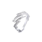 S925 Silver Lightning Bolt Zircon Ring - AKAK BODYJEWELRY - ear - tunnel