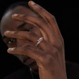 S925 Silver Lightning Bolt Zircon Ring - AKAK BODYJEWELRY - ear - tunnel