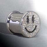 S925 Silver Luxury Paved Smiley Zircon Ear Plug(2pcs) - AKAK BODYJEWELRY - ear - tunnel