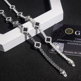 S925 Silver Moissanite Clover Bracelet - AKAK BODYJEWELRY - ear - tunnel