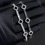S925 Silver Moissanite Clover Bracelet - AKAK BODYJEWELRY - ear - tunnel