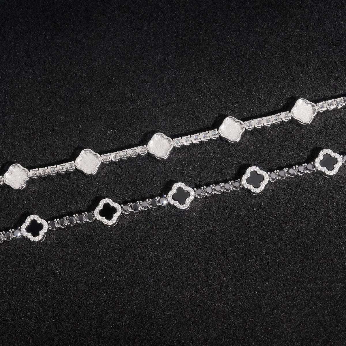 S925 Silver Moissanite Clover Bracelet - AKAK BODYJEWELRY - ear - tunnel