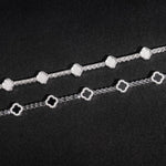 S925 Silver Moissanite Clover Bracelet - AKAK BODYJEWELRY - ear - tunnel