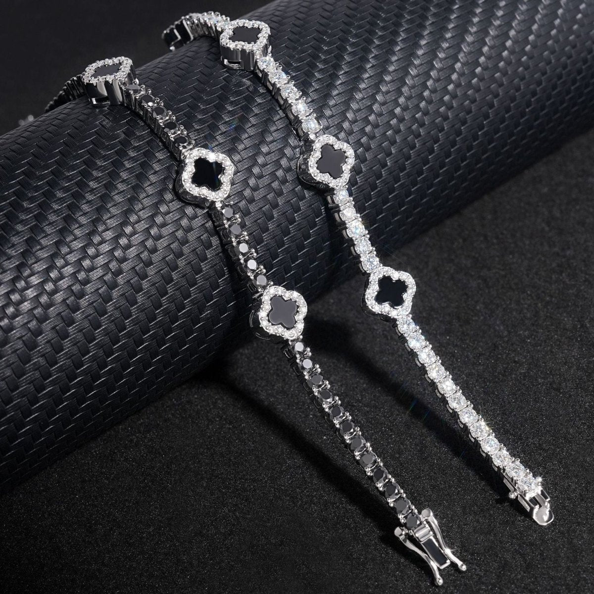 S925 Silver Moissanite Clover Bracelet - AKAK BODYJEWELRY - ear - tunnel