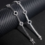 S925 Silver Moissanite Clover Bracelet - AKAK BODYJEWELRY - ear - tunnel