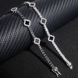 S925 Silver Moissanite Clover Bracelet - AKAK BODYJEWELRY - ear - tunnel