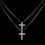 S925 Silver Moissanite Cross Necklace - AKAK BODYJEWELRY - ear - tunnel