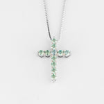 S925 Silver Moissanite Cross Necklace - AKAK BODYJEWELRY - ear - tunnel