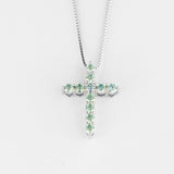 S925 Silver Moissanite Cross Necklace - AKAK BODYJEWELRY - ear - tunnel