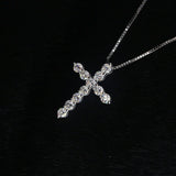 S925 Silver Moissanite Cross Necklace - AKAK BODYJEWELRY - ear - tunnel