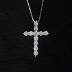 S925 Silver Moissanite Cross Necklace - AKAK BODYJEWELRY - ear - tunnel