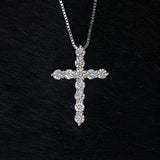 S925 Silver Moissanite Cross Necklace - AKAK BODYJEWELRY - ear - tunnel
