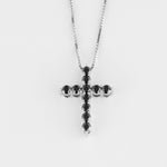 S925 Silver Moissanite Cross Necklace - AKAK BODYJEWELRY - ear - tunnel