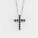 S925 Silver Moissanite Cross Necklace - AKAK BODYJEWELRY - ear - tunnel