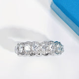 S925 Silver Moissanite Eternity Halo Ring - AKAK BODYJEWELRY - ear - tunnel