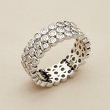 S925 Silver Moissanite Eternity Ring - AKAK BODYJEWELRY - ear - tunnel