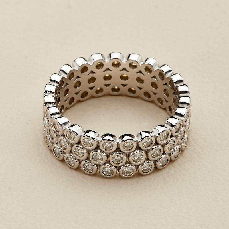 S925 Silver Moissanite Eternity Ring - AKAK BODYJEWELRY - ear - tunnel