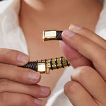 S925 Silver Moissanite Hustle Leather Bracelet - AKAK BODYJEWELRY - ear - tunnel