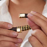 S925 Silver Moissanite Hustle Leather Bracelet - AKAK BODYJEWELRY - ear - tunnel