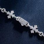 S925 Silver Moissanite Iced Crossfire Tennis Chain - AKAK BODYJEWELRY - ear - tunnel