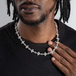 S925 Silver Moissanite Iced Crossfire Tennis Chain - AKAK BODYJEWELRY - ear - tunnel