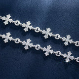 S925 Silver Moissanite Iced Crossfire Tennis Chain - AKAK BODYJEWELRY - ear - tunnel