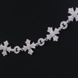 S925 Silver Moissanite Iced Crossfire Tennis Chain - AKAK BODYJEWELRY - ear - tunnel