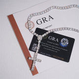 S925 Silver Moissanite Lariat Cross Necklace - AKAK BODYJEWELRY - ear - tunnel