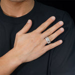 S925 Silver Moissanite Link Pavé Ring - AKAK BODYJEWELRY - ear - tunnel