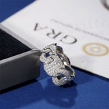 S925 Silver Moissanite Link Pavé Ring - AKAK BODYJEWELRY - ear - tunnel